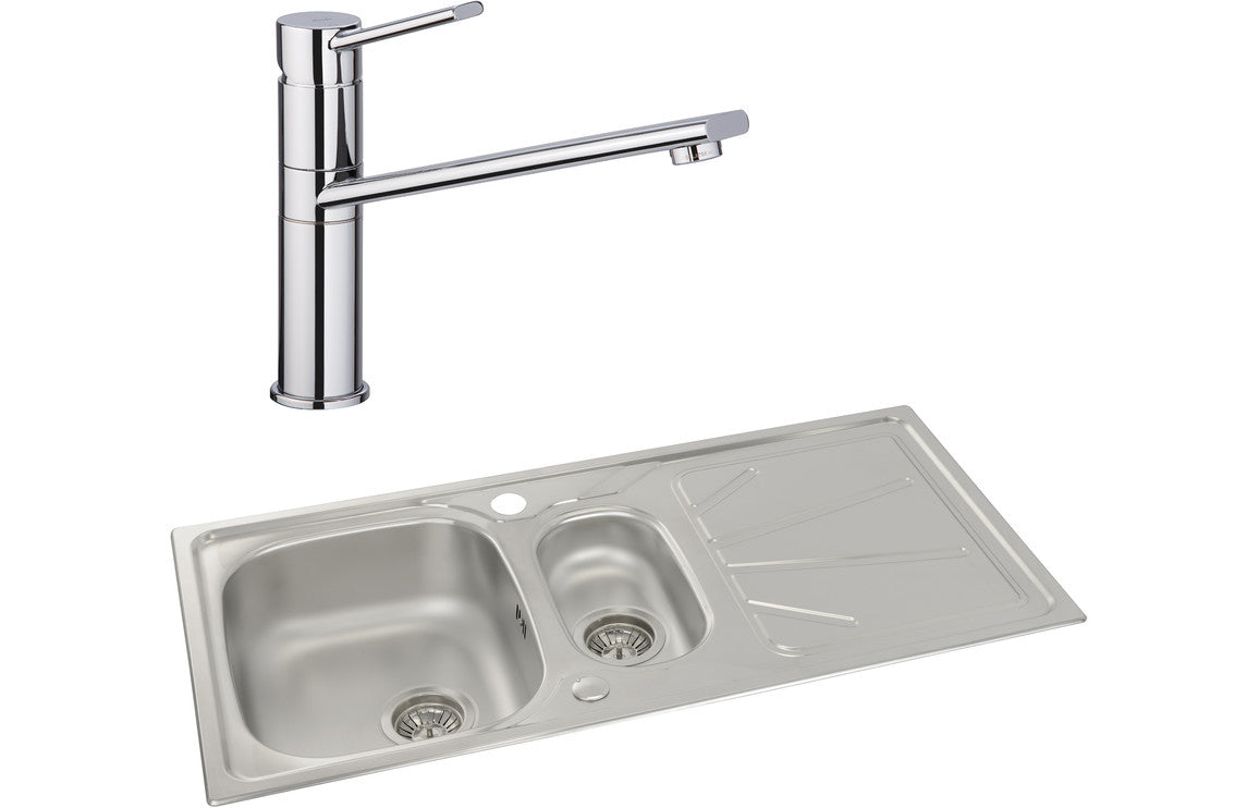 Abode Trydent 1.5B Inset St/Steel Sink & Specto Tap Pack