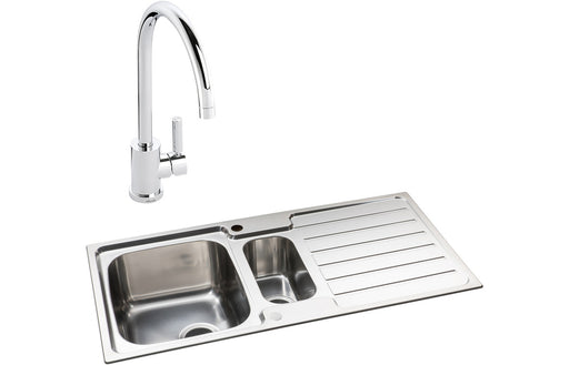 Abode Neron 1.5B Inset St/Steel Sink & Atlas Tap Pack