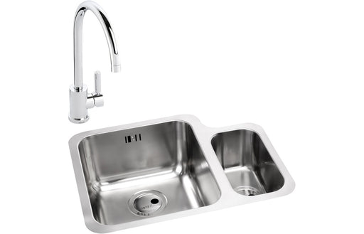 Abode Matrix 1.5B LHMB Undermount St/Steel Sink & Atlas Tap Pack