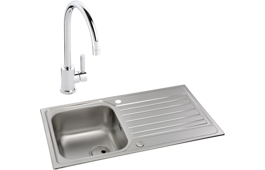 Abode Connekt 1B Inset St/Steel Sink & Atlas Tap Pack