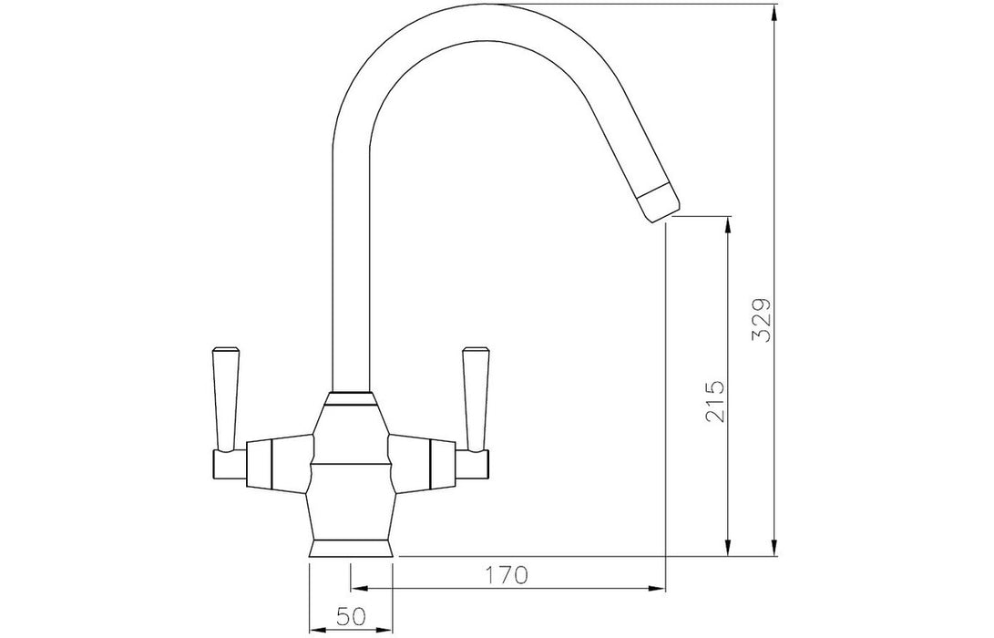 Abode Taura Monobloc Mixer Tap - St/Steel