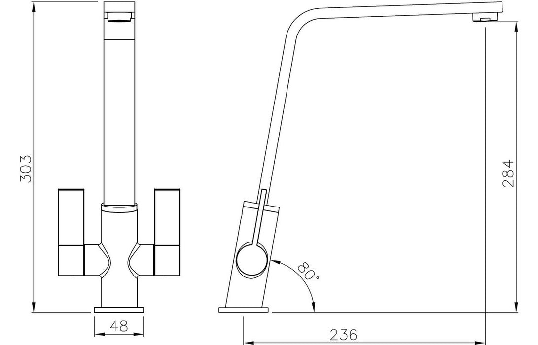 Abode Linear Flair Monobloc Mixer Tap - Chrome