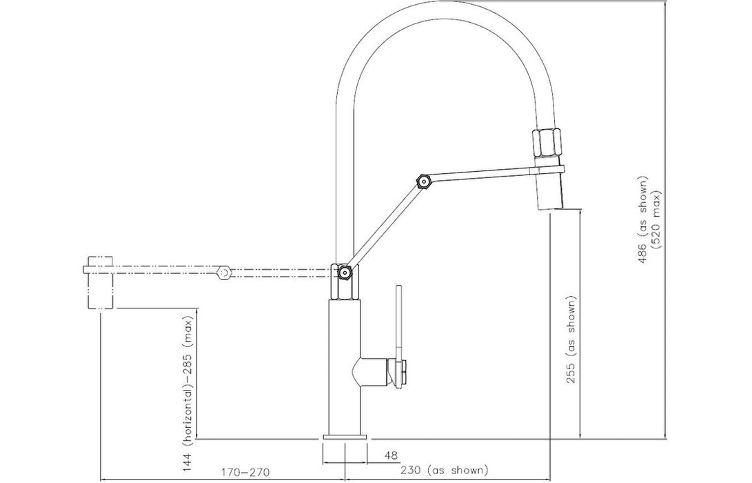 Abode Hex Professional Mixer Tap - Brushed Nickel