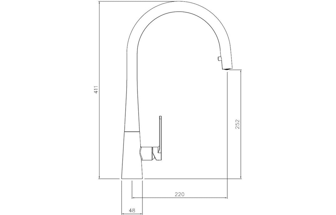 Abode Coniq R Single Lever Mixer Tap w/Pull Out - Chrome