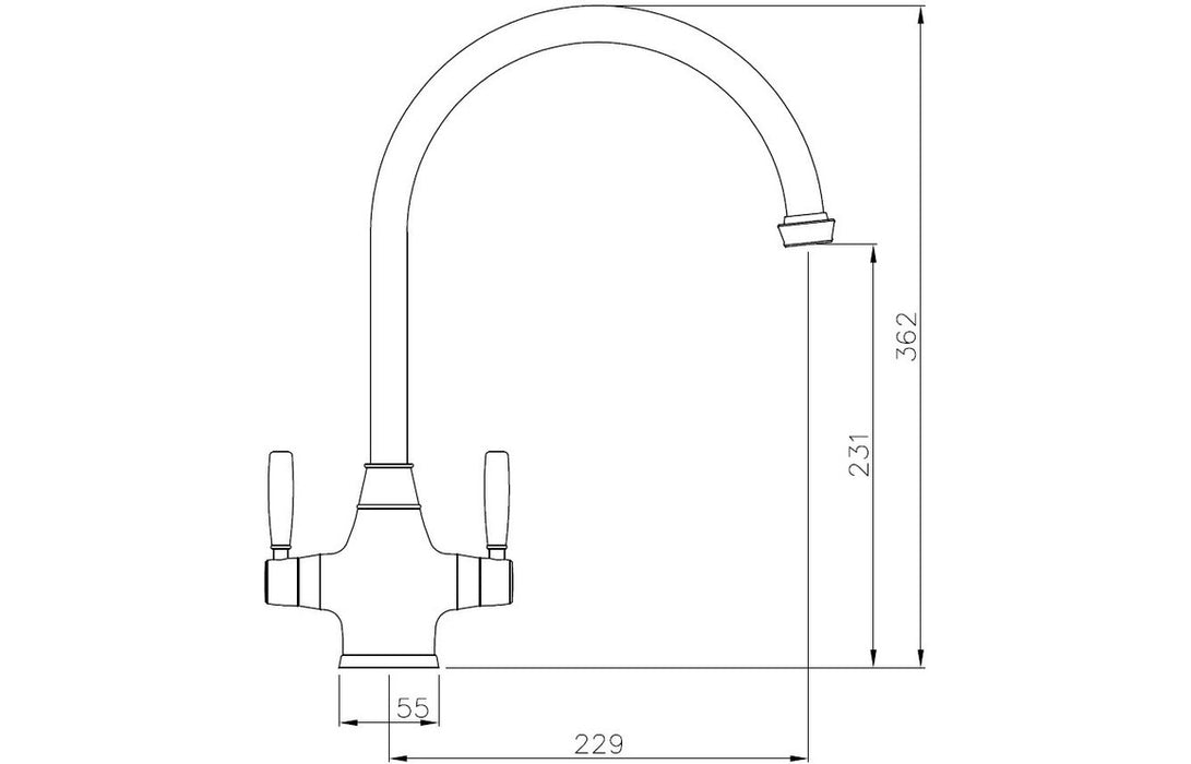 Abode Brompton Monobloc Mixer Tap - Pewter