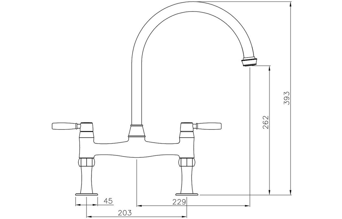 Abode Brompton Bridge Mixer Tap - Chrome