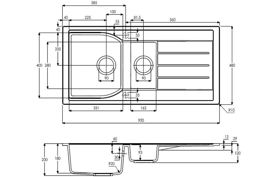 Abode Oriel 1.5B Inset Black Granite Sink & Nexa Tap Pack