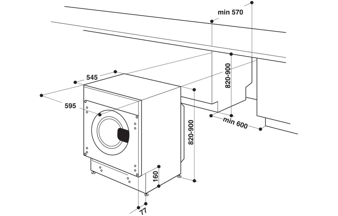 Hotpoint BI WDHG 75148 UK N B/I 1400rpm Washer Dryer