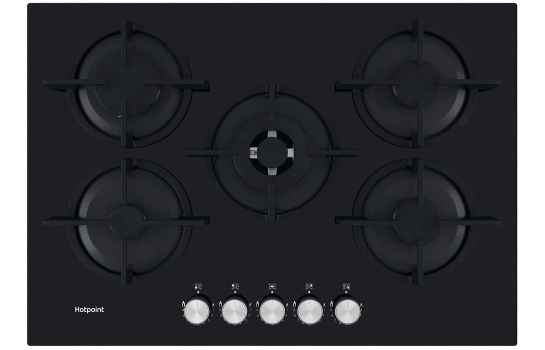 Hotpoint HGS 72S BK 75cm Gas on Glass Hob - Black