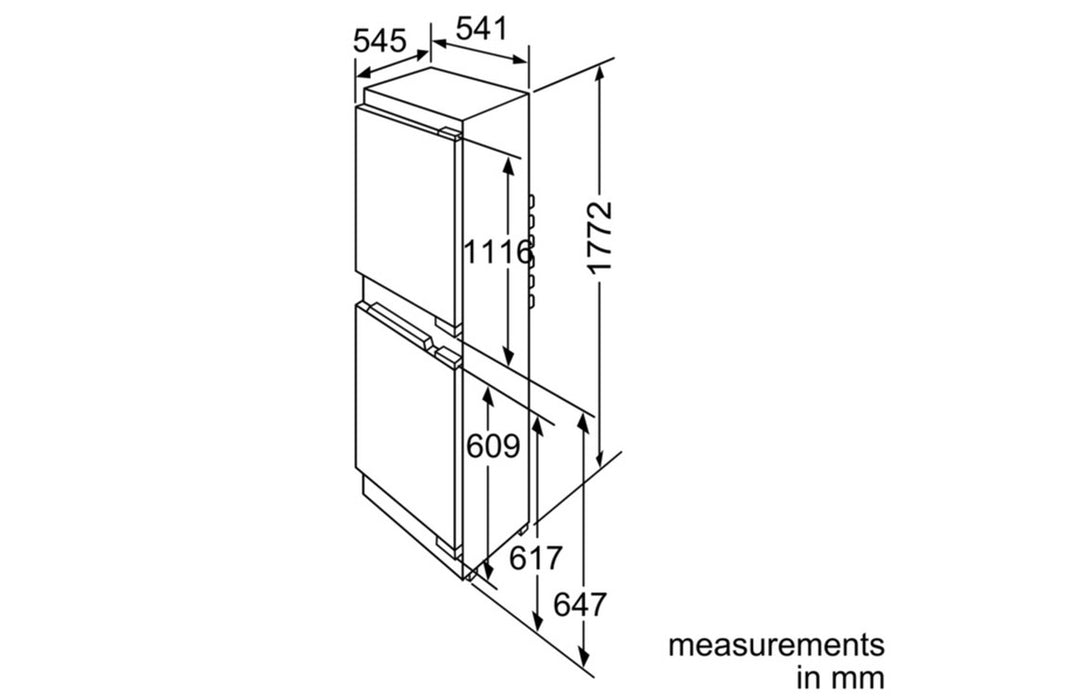 Neff N50 KI2822SF0G Built In Fridge with Ice Box