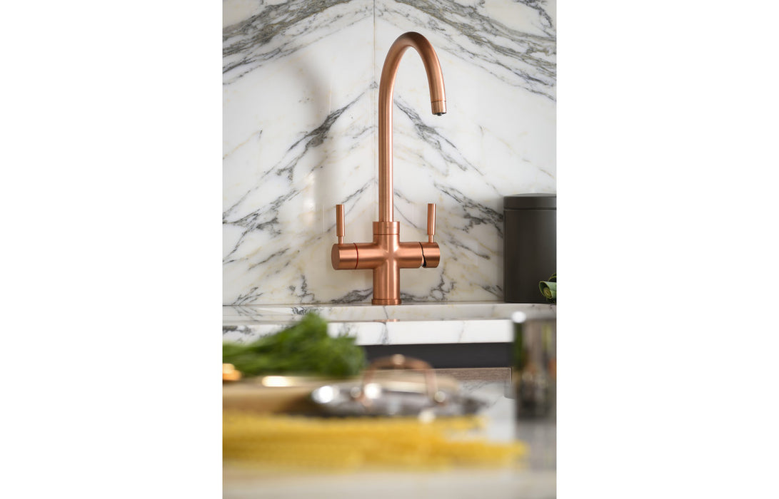 Abode Prostream Swan Spout Monobloc 3-in-1 Tap - Urban Copper