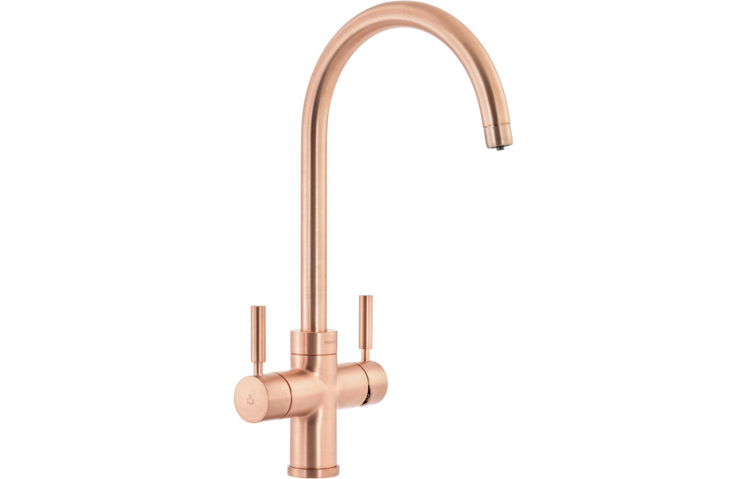 Abode Prostream Swan Spout Monobloc 3-in-1 Tap - Urban Copper