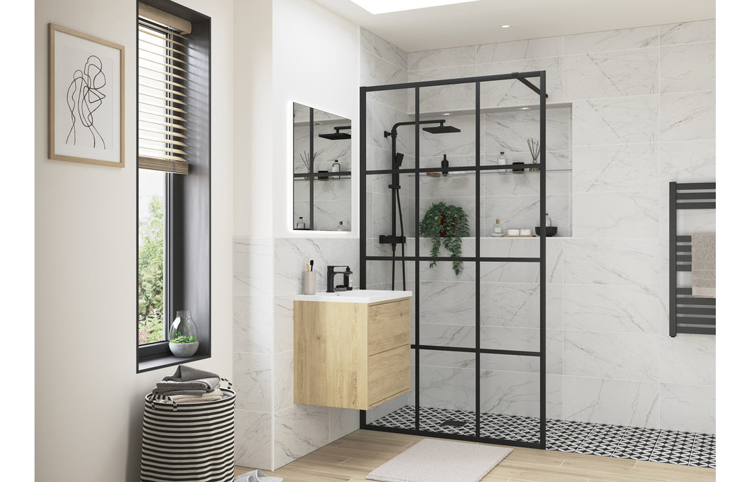 Reflexion Iconix Black Framed Wetroom Panel - 1000mm